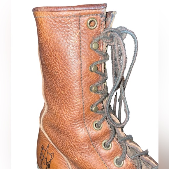 Rhino Brown Leather Lace Up Boots - Picture 7 of 13